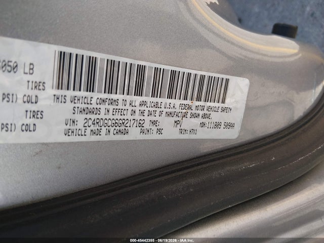 Dodge Grand Caravan Sxt 2016 2C4RDGCG6GR217162 Image 9