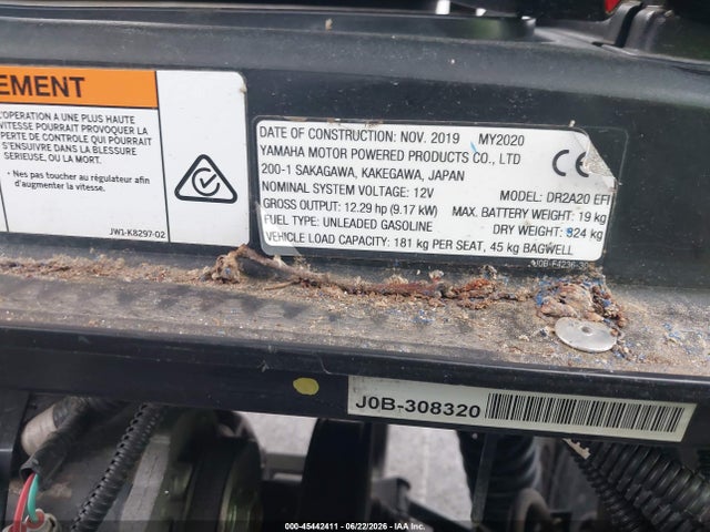 Aukcja sprzedaży 2020 Yamaha Golf Cart, vin: JB30832000000000, numer aukcji: 45442411