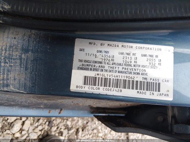 45442421 :رقم المزاد ، JM1GL1V54H1119062 vin ، 2017 Mazda Mazda6 Touring مزاد بيع
