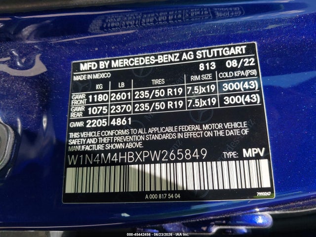 W1N4M4HBXPW265849 Mercedes-Benz Glb 250 4matic