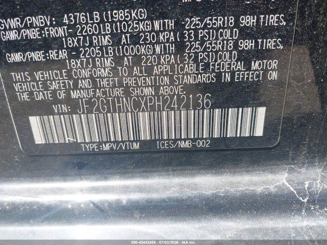 2023 Subaru Crosstrek Limited მანქანა იყიდება აუქციონზე, vin: JF2GTHNCXPH242136, აუქციონის ნომერი: 45442458