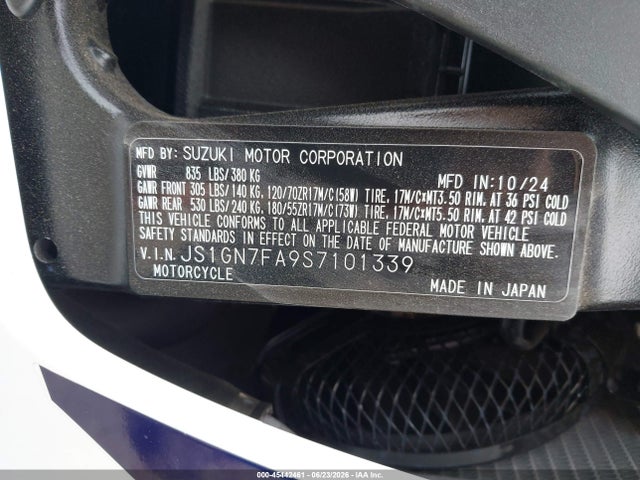 JS1GN7FA9S7101339 Suzuki GSX-R600