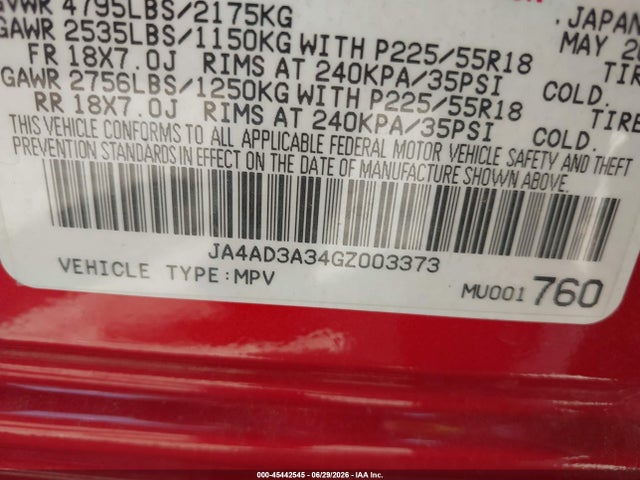 Mitsubishi Outlander Se 2016 JA4AD3A34GZ003373 Image 9