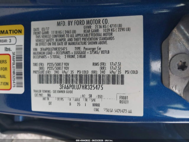 Ford Fusion Hybrid Se 2017 3FA6P0LU7HR325475 Image 9