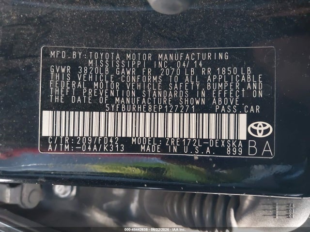 Toyota Corolla S Plus 2014 5YFBURHE8EP127271 Image 9