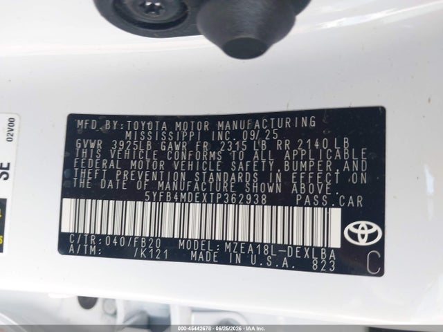 Toyota COROLLA LE 2026 5YFB4MDEXTP362938 Image 9
