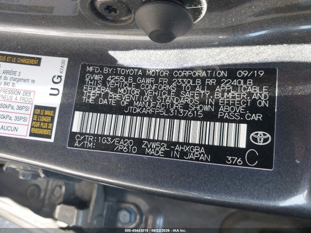 Toyota Prius Prime Xle 2020 JTDKARFP5L3137615 Image 9