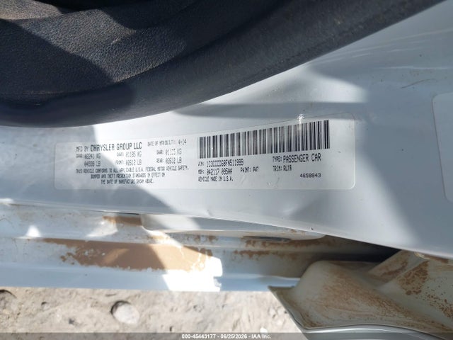 Продаж на аукціоні авто 2015 Chrysler 200 S, vin: 1C3CCCDG8FN511999, номер лоту: 45443177