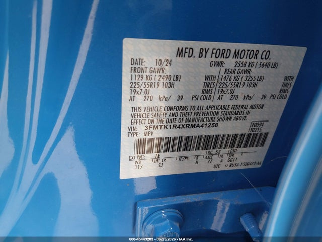 3FMTK1R4XRMA41258 Ford Mustang Mach-e Select