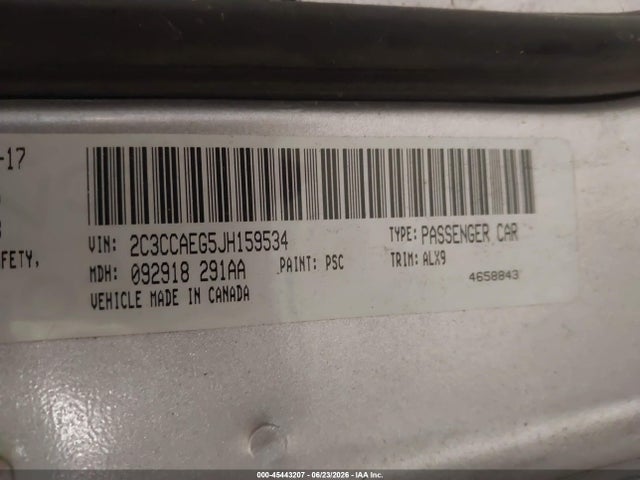 Продажа на аукционе авто 2018 Chrysler 300 Limited, vin: 2C3CCAEG5JH159534, номер лота: 45443207