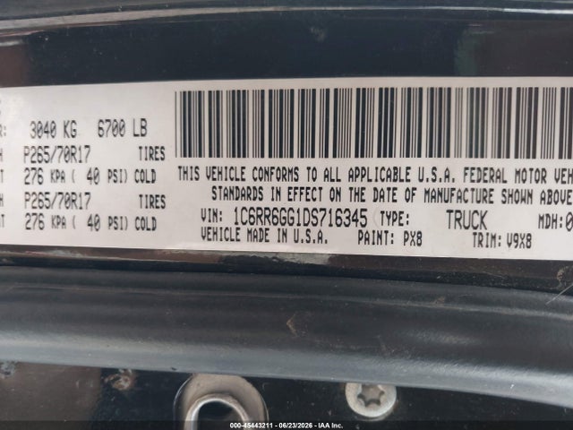 Продажа на аукционе авто 2013 Ram 1500 Slt, vin: 1C6RR6GG1DS716345, номер лота: 45443211