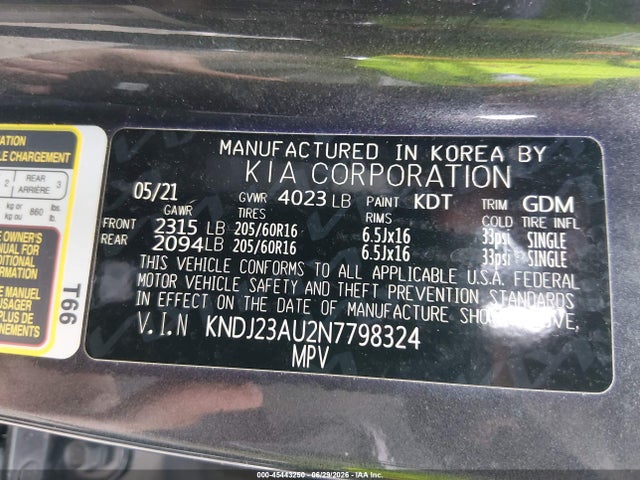 KNDJ23AU2N7798324 KIA SOUL LX