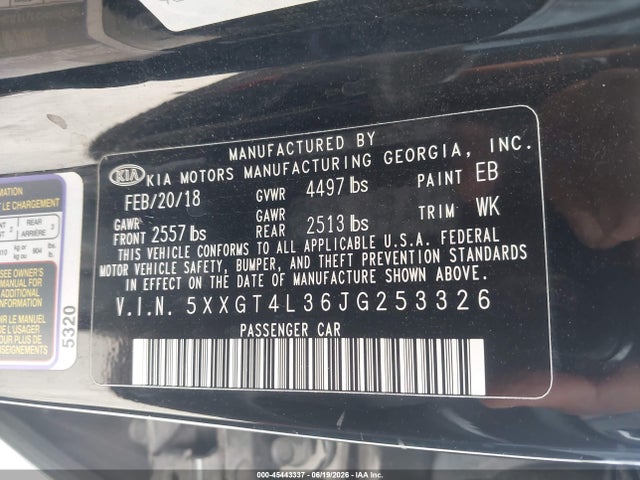 KIA Optima S 2018 5XXGT4L36JG253326 Image 9