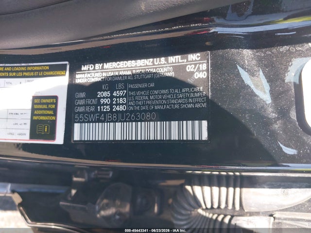 55SWF4JB8JU263080 Mercedes-Benz C 300