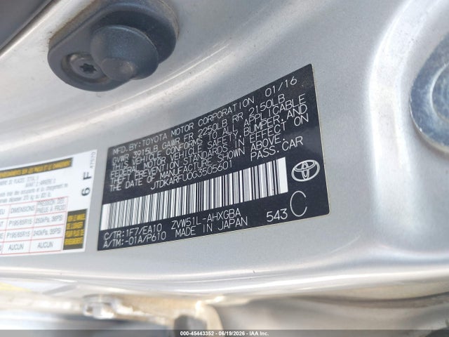 Toyota Prius Four 2016 JTDKARFU0G3505601 Image 9