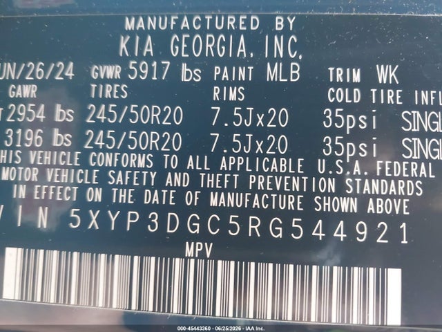 5XYP3DGC5RG544921 KIA Telluride Ex X-line