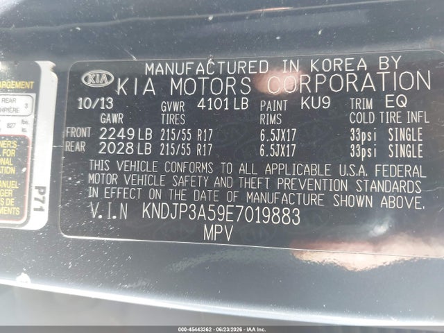 2014 Kia Soul + მანქანა იყიდება აუქციონზე, vin: KNDJP3A59E7019883, აუქციონის ნომერი: 45443362