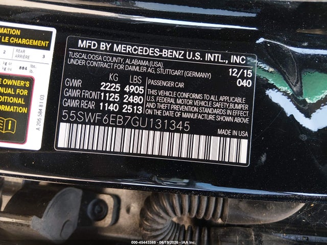 55SWF6EB7GU131345 Mercedes-Benz C 450 Amg 4matic