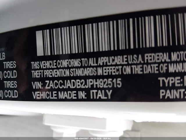 ZACCJADB2JPH92515 Jeep Renegade Limited Fwd