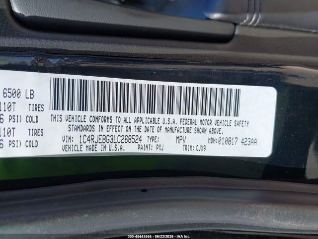 2020 Jeep Grand Cherokee Limited 4x2 მანქანა იყიდება აუქციონზე, vin: 1C4RJEBG3LC268524, აუქციონის ნომერი: 45443566