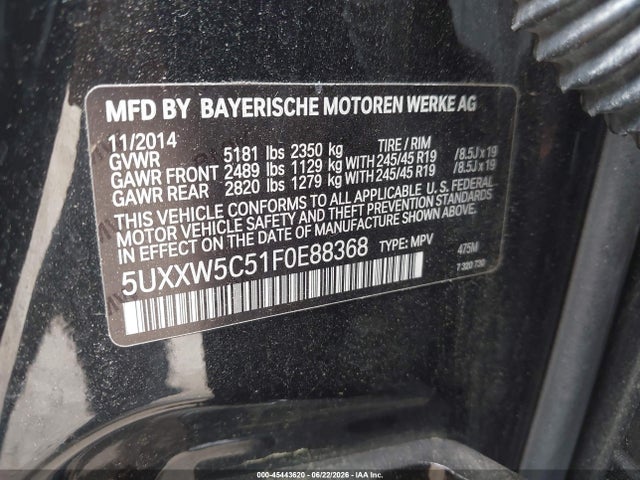 Продажа на аукционе авто 2015 Bmw X4 Xdrive35i, vin: 5UXXW5C51F0E88368, номер лота: 45443620