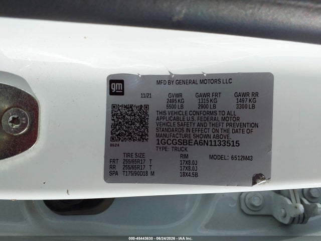 1GCGSBEA6N1133515 Chevrolet Colorado 2wd Short Box Wt
