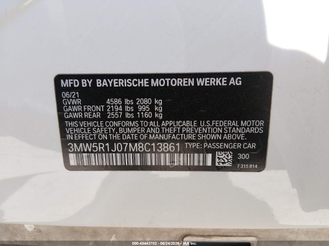 3MW5R1J07M8C13861 BMW 330I