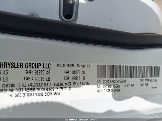 Продаж на аукціоні авто 2012 Chrysler 300c Luxury Series, vin: 2C3CCAPT3CH256504, номер лоту: 45443725
