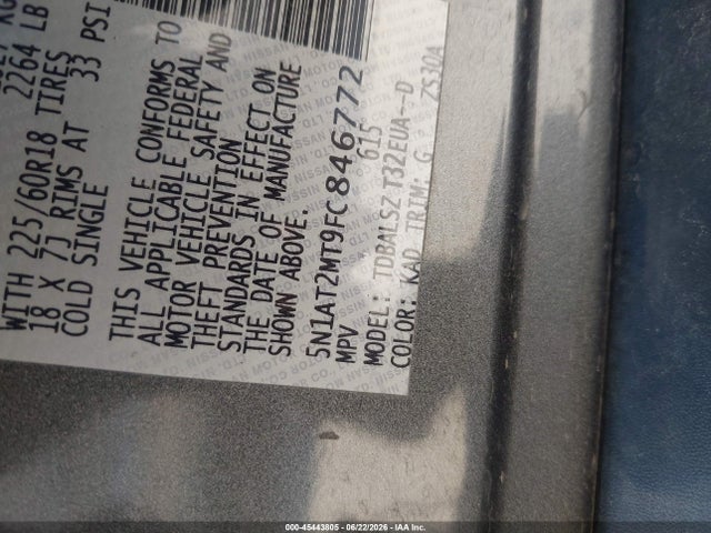 5N1AT2MT9FC846772 Nissan Rogue Sl