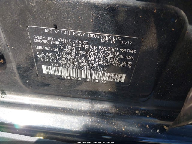 Subaru Crosstrek 2.0i Premium 2017 JF2GPADC8HH243025 Image 9