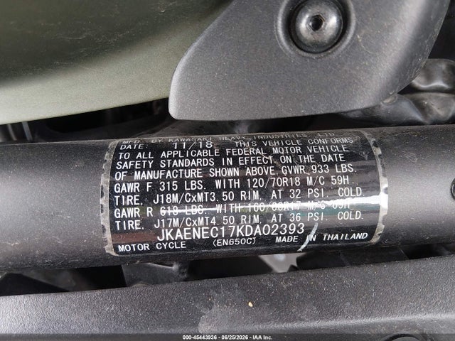 Kawasaki En650 C 2019 JKAENEC17KDA02393 Image 10