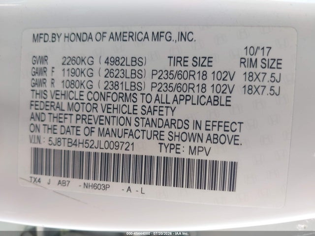 Acura Rdx Technology Acurawatch Plus Packages/technology Package 2018 5J8TB4H52JL009721 Image 9