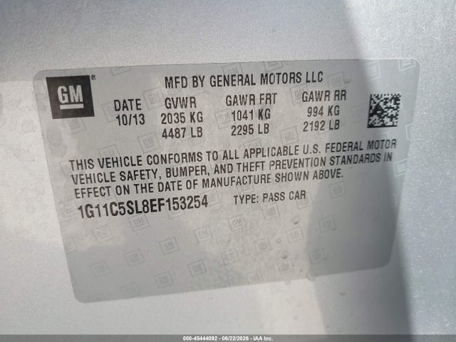 1G11C5SL8EF153254 Chevrolet MALIBU 1LT