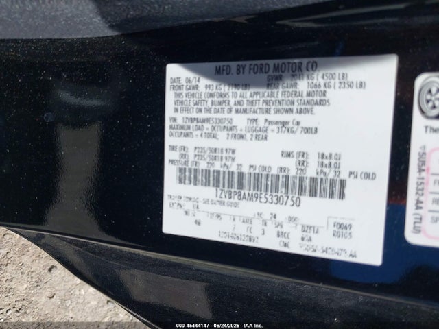 Ford Mustang V6 2014 1ZVBP8AM9E5330750 Image 9