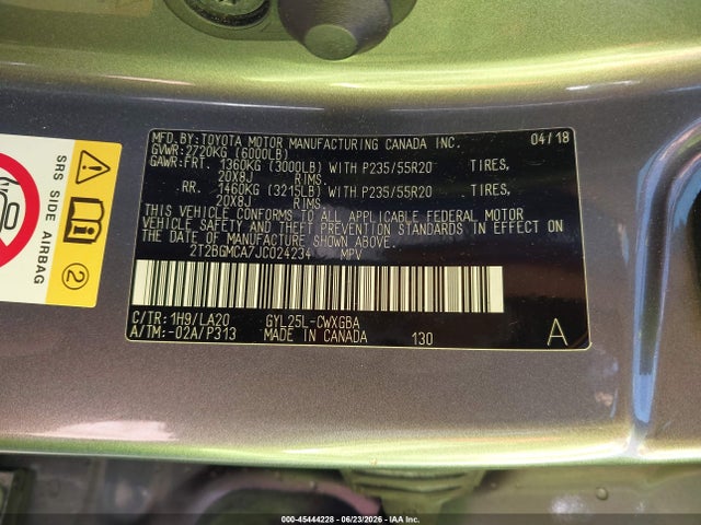 Продаж на аукціоні авто 2018 Lexus Rx 450h, vin: 2T2BGMCA7JC024234, номер лоту: 45444228