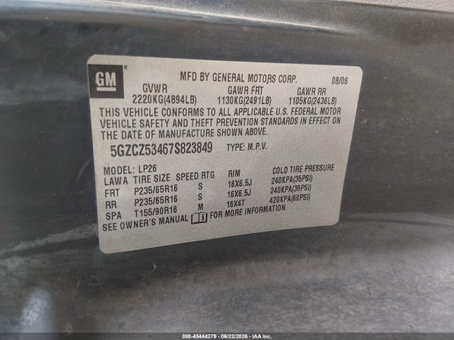 Aukcja sprzedaży 2007 Saturn Vue V6, vin: 5GZCZ53467S823849, numer aukcji: 45444279