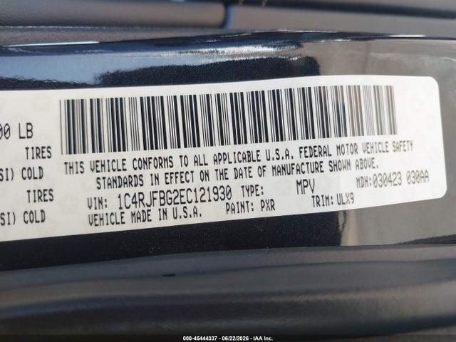 1C4RJFBG2EC121930 Jeep Grand Cherokee Limited