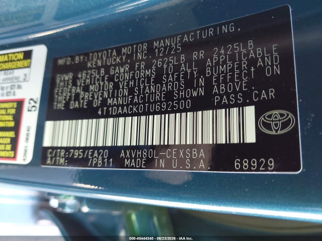 Toyota CAMRY SE 2026 4T1DAACK0TU692500 Image 9