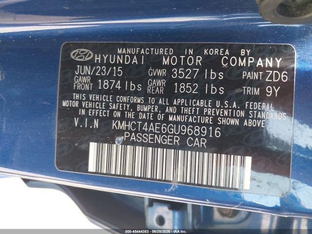 Hyundai ACCENT SE 2016 KMHCT4AE6GU968916 Image 9