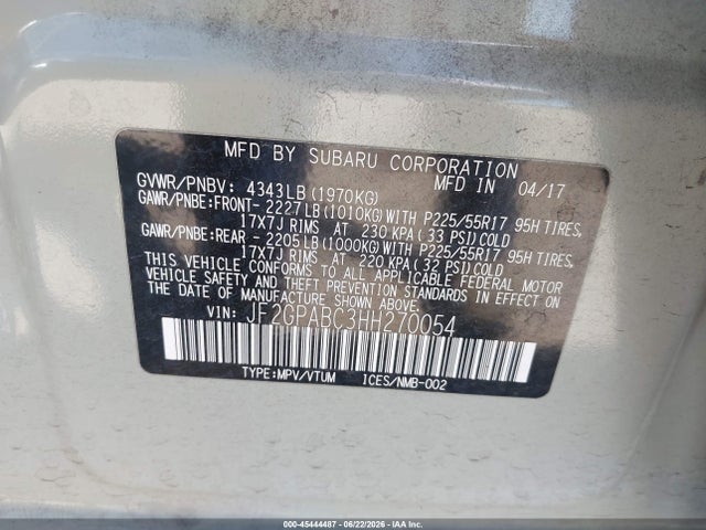 Subaru Crosstrek 2.0i Premium 2017 JF2GPABC3HH270054 Image 9