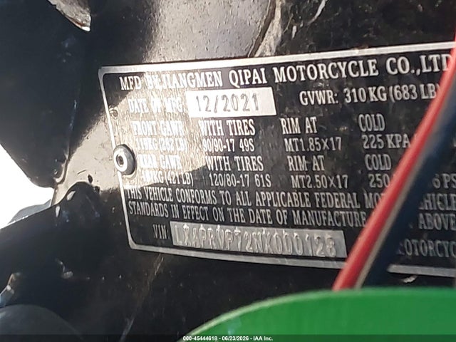 Lifa 250cc Motorcycle 2022 LXAPRVP72NX000128 Image 10
