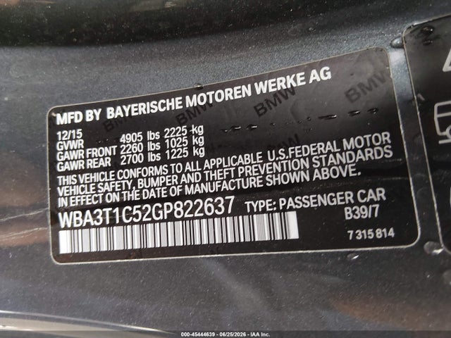 Продажа на аукционе авто 2016 Bmw 428i Xdrive, vin: WBA3T1C52GP822637, номер лота: 45444639