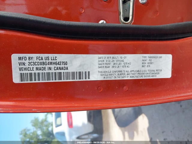 Продажа на аукционе авто 2021 Dodge Charger Sxt Rwd, vin: 2C3CDXBG4MH642750, номер лота: 45444643