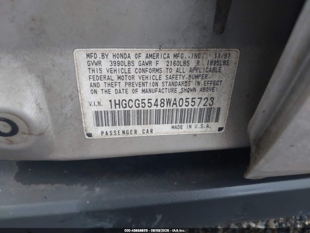Продаж на аукціоні авто 1998 Honda Accord Lx, vin: 1HGCG5548WA055723, номер лоту: 45444675