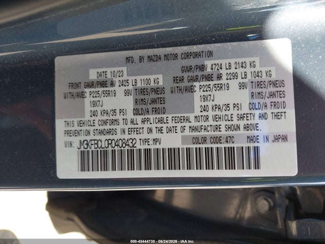 2024 Mazda Cx-5 2.5 S Carbon Edition მანქანა იყიდება აუქციონზე, vin: JM3KFBCL0R0408432, აუქციონის ნომერი: 45444730