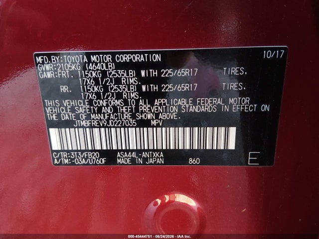 Toyota RAV4 LE 2018 JTMBFREV9JD227035 Image 9