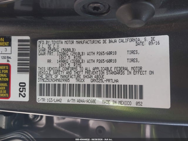 3TMEZ5CN3HM029985 Toyota Tacoma Limited