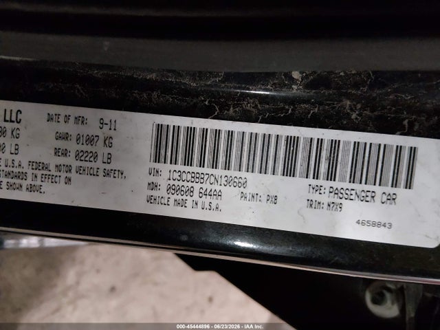 45444896 :رقم المزاد ، 1C3CCBBB7CN130660 vin ، 2012 Chrysler 200 Touring مزاد بيع