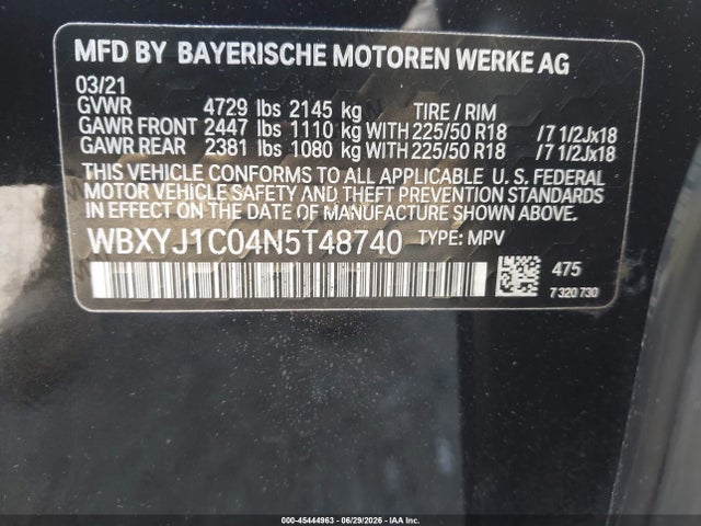 Продаж на аукціоні авто 2022 Bmw X2 Xdrive28i, vin: WBXYJ1C04N5T48740, номер лоту: 45444963