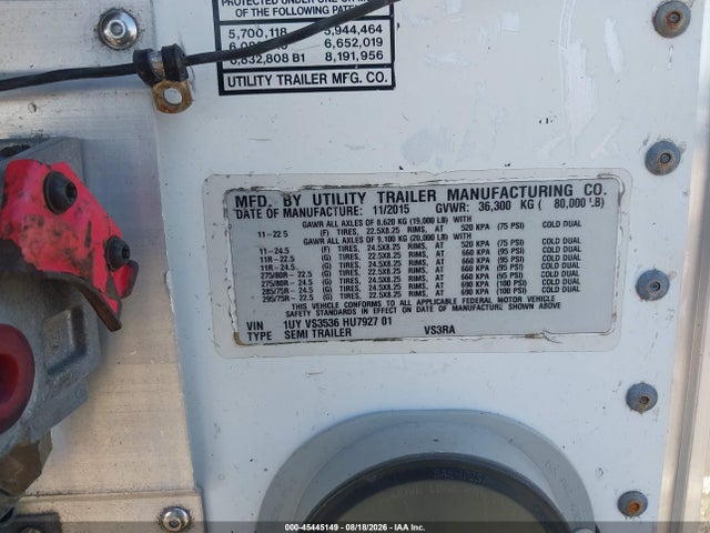 Продажа на аукционе авто 2017 Utility Trailer Mfg Unknown, vin: 1UYVS3536HU792701, номер лота: 45445149